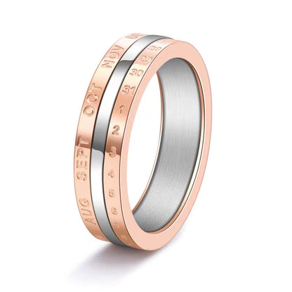 Titanium steel ring, digital date ring for men, trendy accessories, rotating ring, niche accessories, men's ring