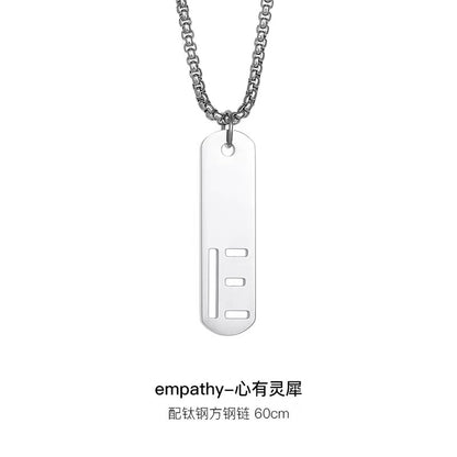 Titanium steel necklace, letter hollow necklace, versatile, simple, personalized pendant, men's necklace, fashionable, niche, light luxury