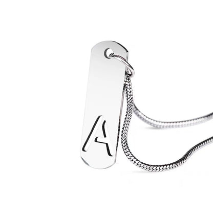 Titanium steel necklace, letter hollow necklace, versatile, simple, personalized pendant, men's necklace, fashionable, niche, light luxury