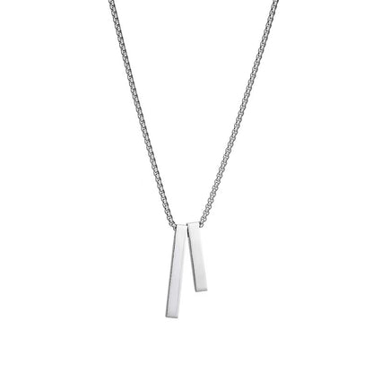 Titanium steel necklace, double-strand necklace pendant, fashionable and trendy, versatile for men's accessories, original necklace for male students