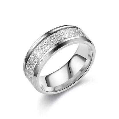 Titanium steel ring, mist-covered frost pattern ring for men, trendy and simple design, men's ring, niche and high-end, versatile and stylish.