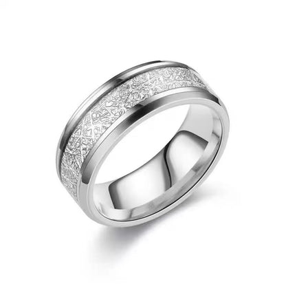 Titanium steel ring, mist-covered frost pattern ring for men, trendy and simple design, men's ring, niche and high-end, versatile and stylish.