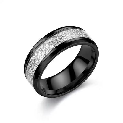 Titanium steel ring, mist-covered frost pattern ring for men, trendy and simple design, men's ring, niche and high-end, versatile and stylish.