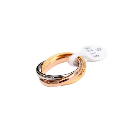 Titanium steel ring, Three Lives and Three Fates ring for men, trendy accessory, matching ring for couples, simple and versatile design, suitable for both men and women.