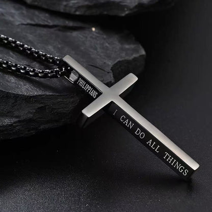 Titanium steel pendant, simple titanium steel cross necklace, neutral style, unisex, suitable for both men and women, can be used as a pendant for a sweater chain.