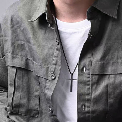 Titanium steel pendant, simple titanium steel cross necklace, neutral style, unisex, suitable for both men and women, can be used as a pendant for a sweater chain.