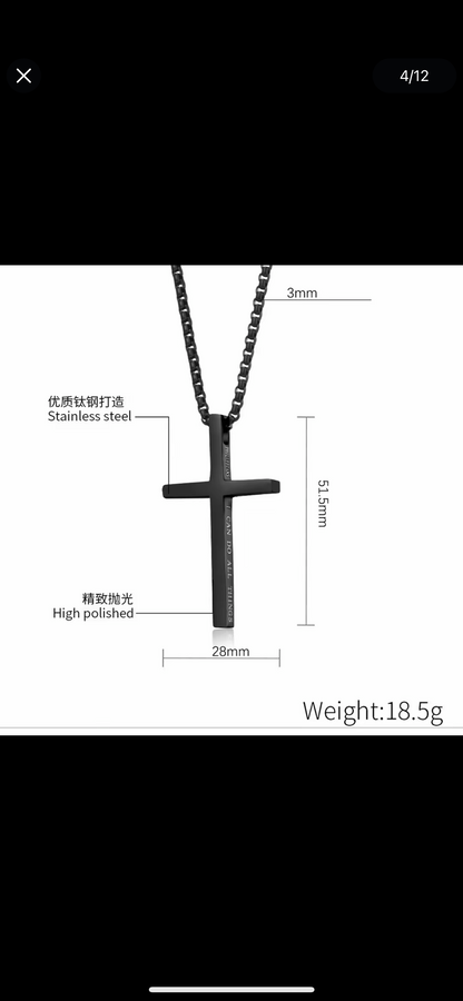 Titanium steel pendant, simple titanium steel cross necklace, neutral style, unisex, suitable for both men and women, can be used as a pendant for a sweater chain.