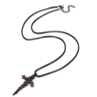 Titanium steel pendant, exclusive design, rose cross pendant necklace, men's sweatshirt chain, high-end titanium necklace