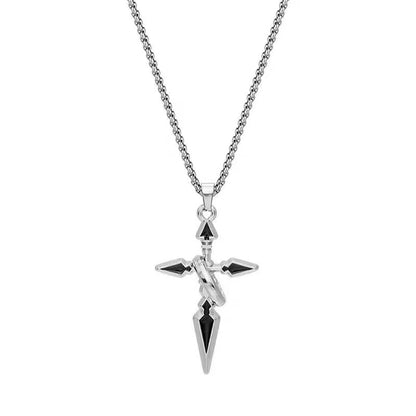 Titanium Steel Necklace, Phantom Wing Star Emblem Pendant Necklace, Men's Hoodie Chain, Male and Female Couple Accessory, Trendy and Niche Fashion Accessory