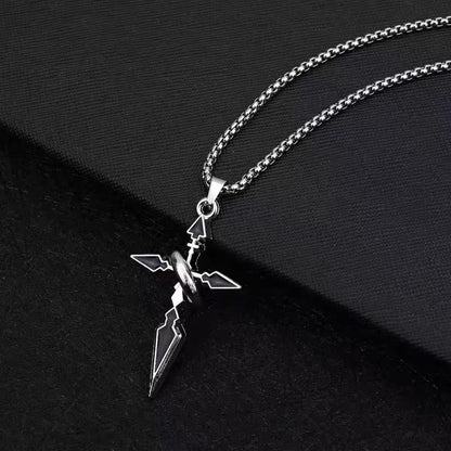 Titanium Steel Necklace, Phantom Wing Star Emblem Pendant Necklace, Men's Hoodie Chain, Male and Female Couple Accessory, Trendy and Niche Fashion Accessory