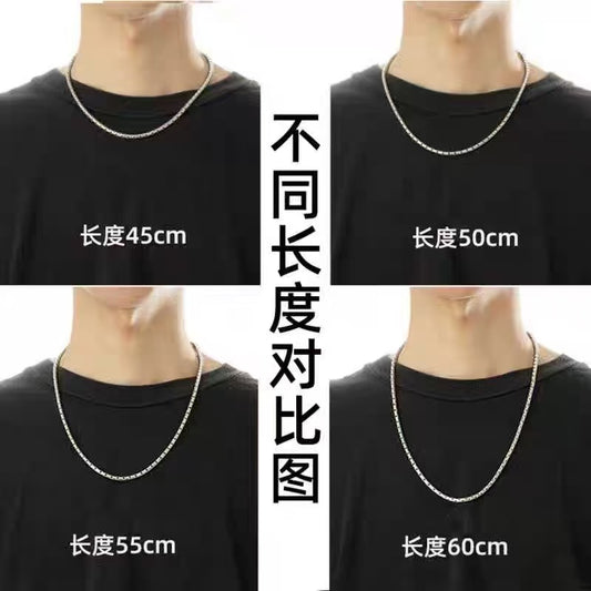 Titanium steel necklace for men, simple design, collar chain, versatile accessory that won't fade, minimalist and stylish, perfect for everyday wear.