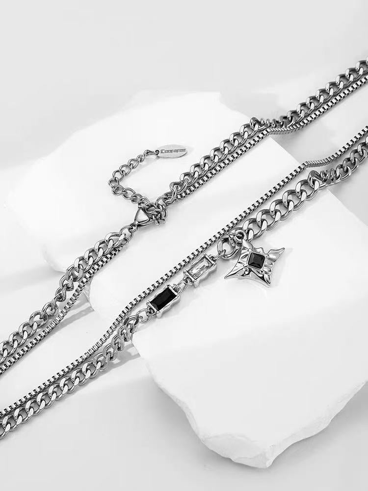 Titanium steel necklace [Dark Night Sky] – a trendy, stylish, and effortlessly cool necklace for men, perfect for couples, that won’t fade.