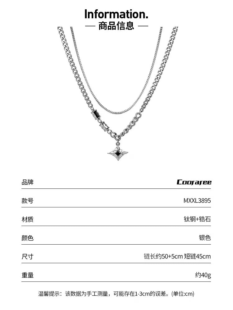 Titanium steel necklace [Dark Night Sky] – a trendy, stylish, and effortlessly cool necklace for men, perfect for couples, that won’t fade.