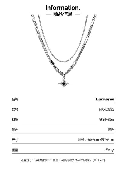 Titanium steel necklace [Dark Night Sky] – a trendy, stylish, and effortlessly cool necklace for men, perfect for couples, that won’t fade.