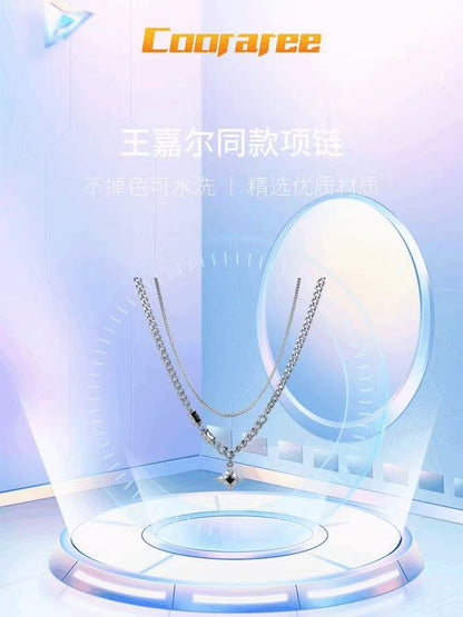 Titanium steel necklace [Dark Night Sky] – a trendy, stylish, and effortlessly cool necklace for men, perfect for couples, that won’t fade.