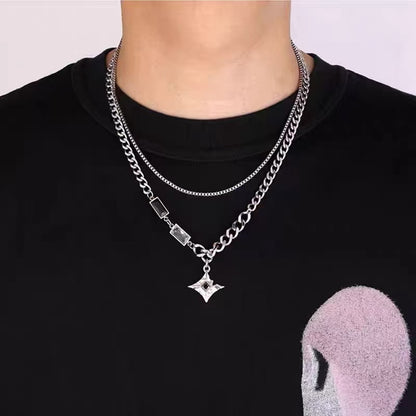 Titanium steel necklace [Dark Night Sky] – a trendy, stylish, and effortlessly cool necklace for men, perfect for couples, that won’t fade.