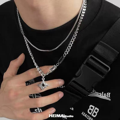 Titanium steel necklace [Dark Night Sky] – a trendy, stylish, and effortlessly cool necklace for men, perfect for couples, that won’t fade.