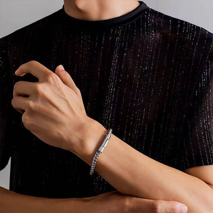 [Extreme Day]Titanium Steel Bracelet Simple, Versatile, Trendy Bracelet, Fashion Couple Accessory, Simple Design for Men