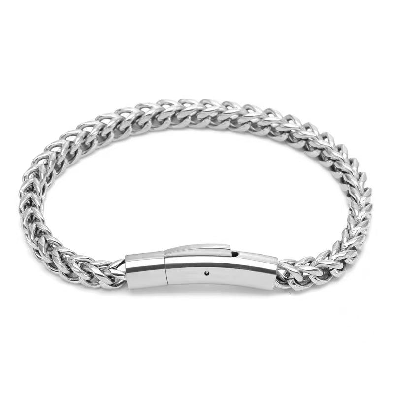 [Extreme Day]Titanium Steel Bracelet Simple, Versatile, Trendy Bracelet, Fashion Couple Accessory, Simple Design for Men