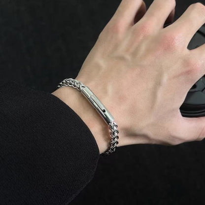 [Extreme Day]Titanium Steel Bracelet Simple, Versatile, Trendy Bracelet, Fashion Couple Accessory, Simple Design for Men