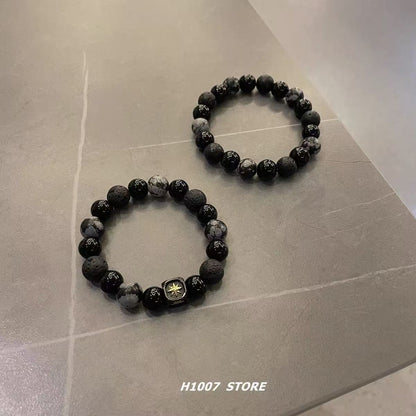 Titanium steel bracelet, trendy and unique design for men, versatile, high-end, simple accessory from Europe and America.