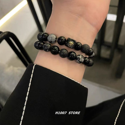 Titanium steel bracelet, trendy and unique design for men, versatile, high-end, simple accessory from Europe and America.