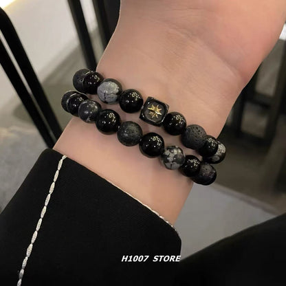 Titanium steel bracelet, trendy and unique design for men, versatile, high-end, simple accessory from Europe and America.