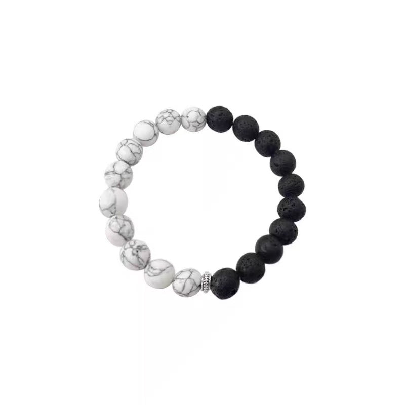 Original Design High-end Sense Versatile Small-scale Volcanic Stone Bracelet, Simple Gift Option, Tai Chi Yin-Yang Hand Bracelet
