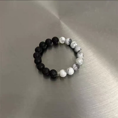 Original Design High-end Sense Versatile Small-scale Volcanic Stone Bracelet, Simple Gift Option, Tai Chi Yin-Yang Hand Bracelet