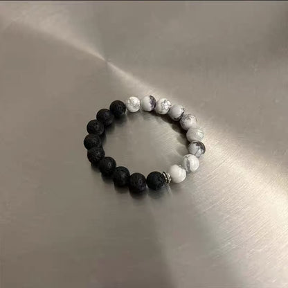 Original Design High-end Sense Versatile Small-scale Volcanic Stone Bracelet, Simple Gift Option, Tai Chi Yin-Yang Hand Bracelet