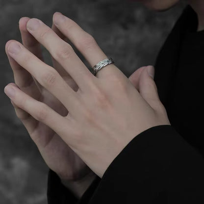 Titanium steel ring TP original ring for men, trendy, retro, high-end, single, cold, simple, and unique ring