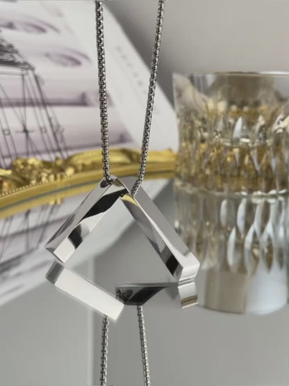Titanium steel necklace, double-strand necklace pendant, fashionable and trendy, versatile for men's accessories, original necklace for male students