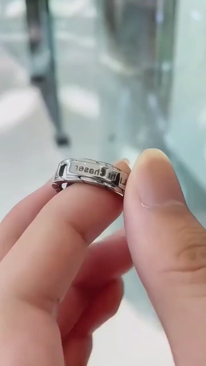 Titanium steel ring, retro glow-in-the-dark ring, trendy men's personalized ring, Korean-style open ring, men's finger cuff